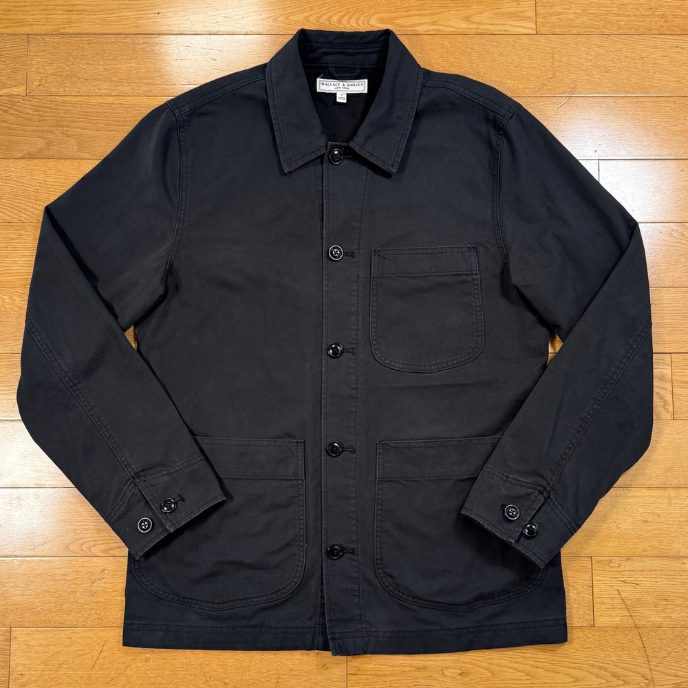 Wallace & Barnes New York Black Chore Jacket Size SMALL Men's Cotton